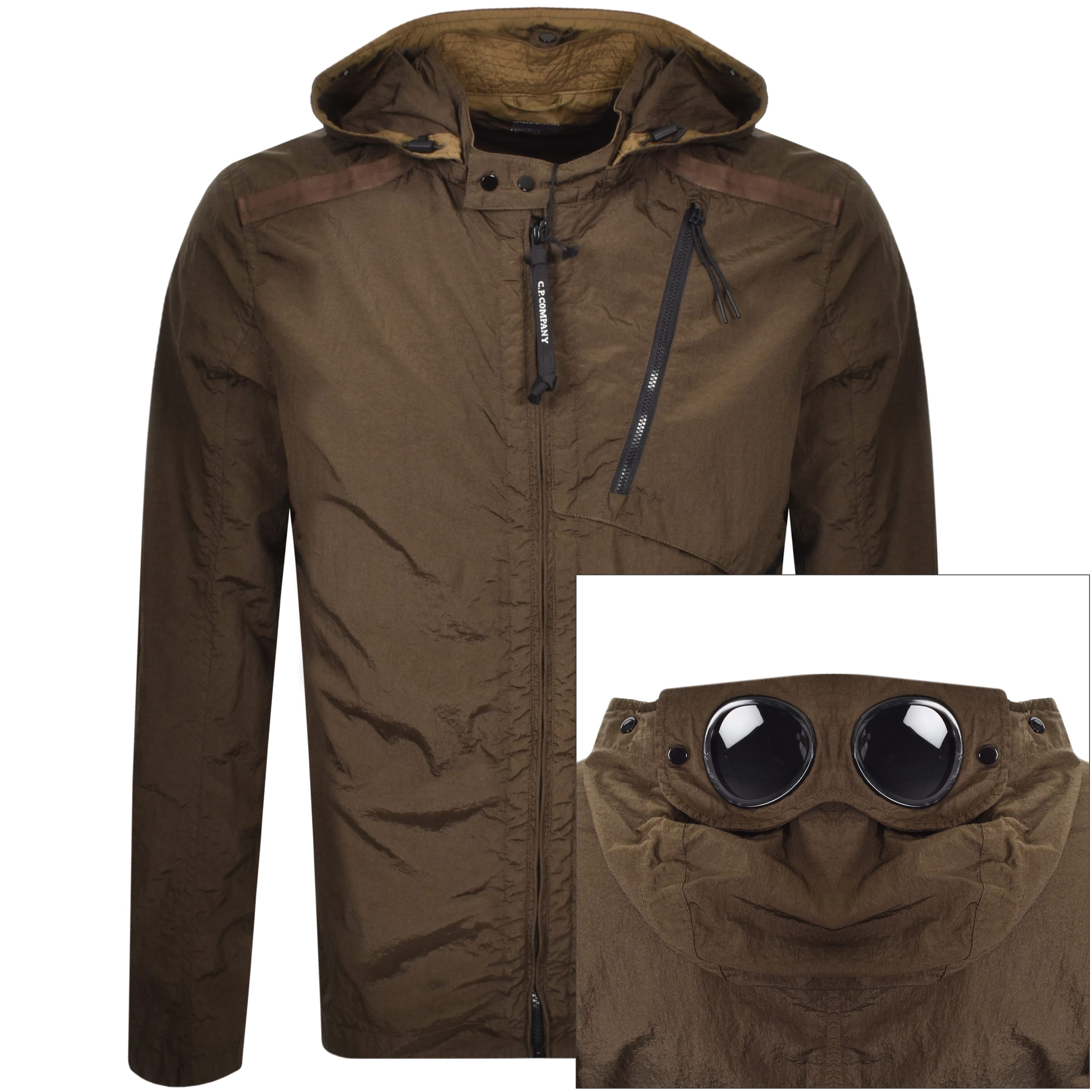Alternative Image for ProductCP Company Long Sleeved Full Zip Overshirt Green1